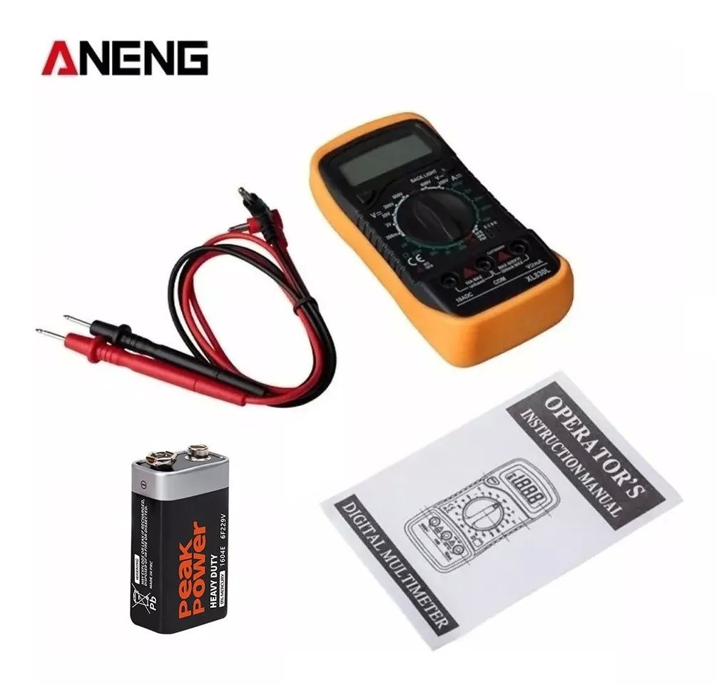 Multímetro Digital Xl830l Portátil Pantalla Lcd Con Batería