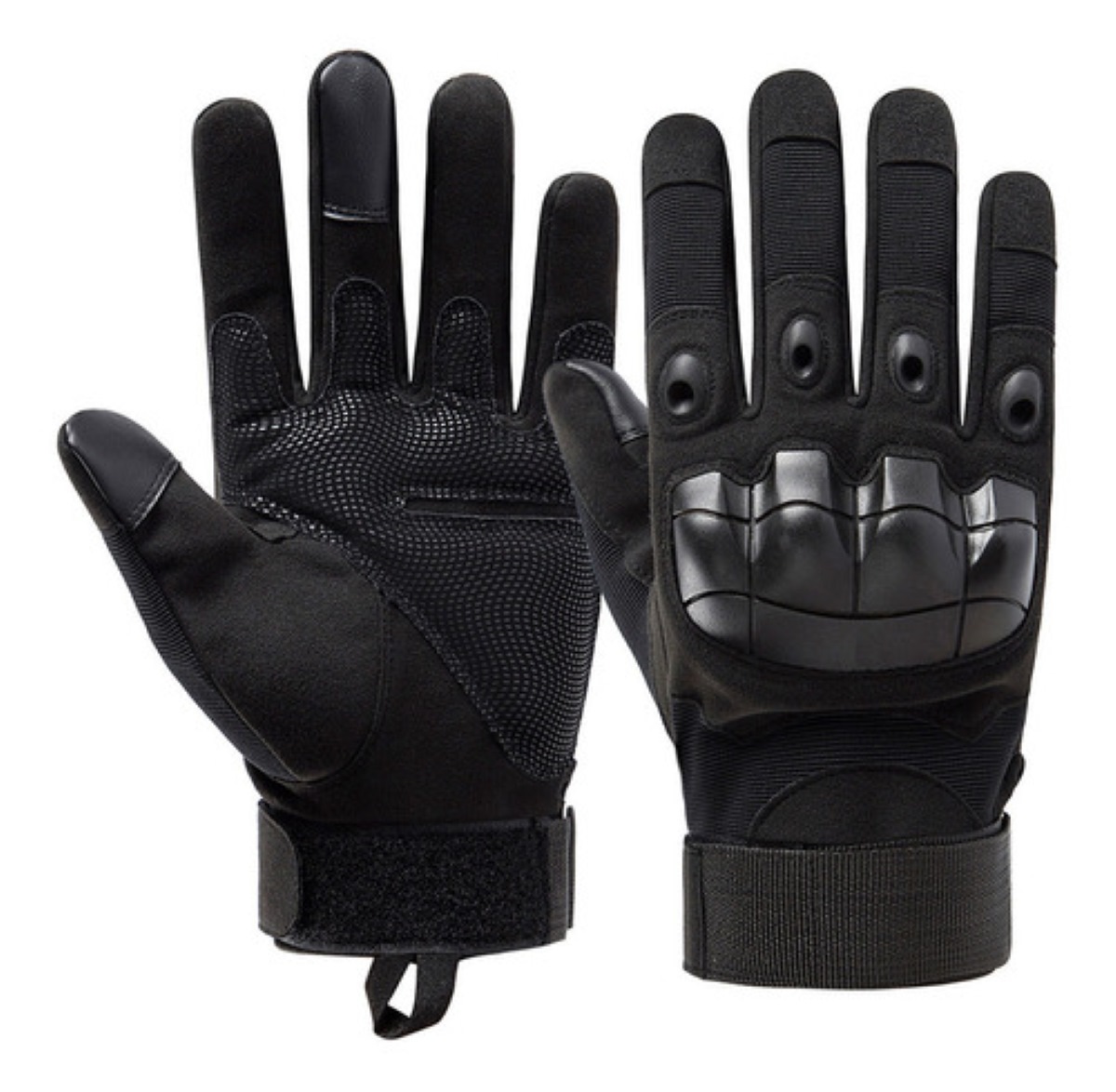 Guantes Tácticos para Motocicleta Militares Con Cobertura Completa talla L  Negro