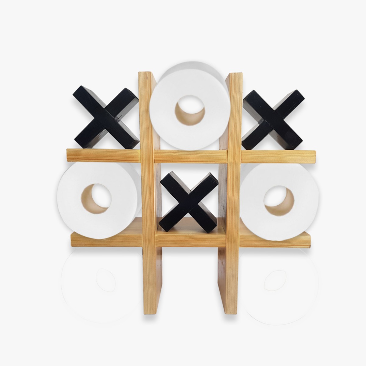 Repisa Tic Tac Toe juego de gato para baño, para poner papel de baño