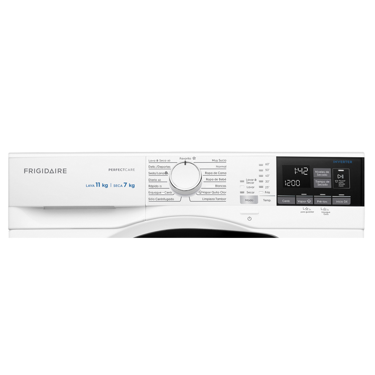 Lavasecadora Carga Frontal Frigidaire 11Kg 7Kg Perfect Care Blanca