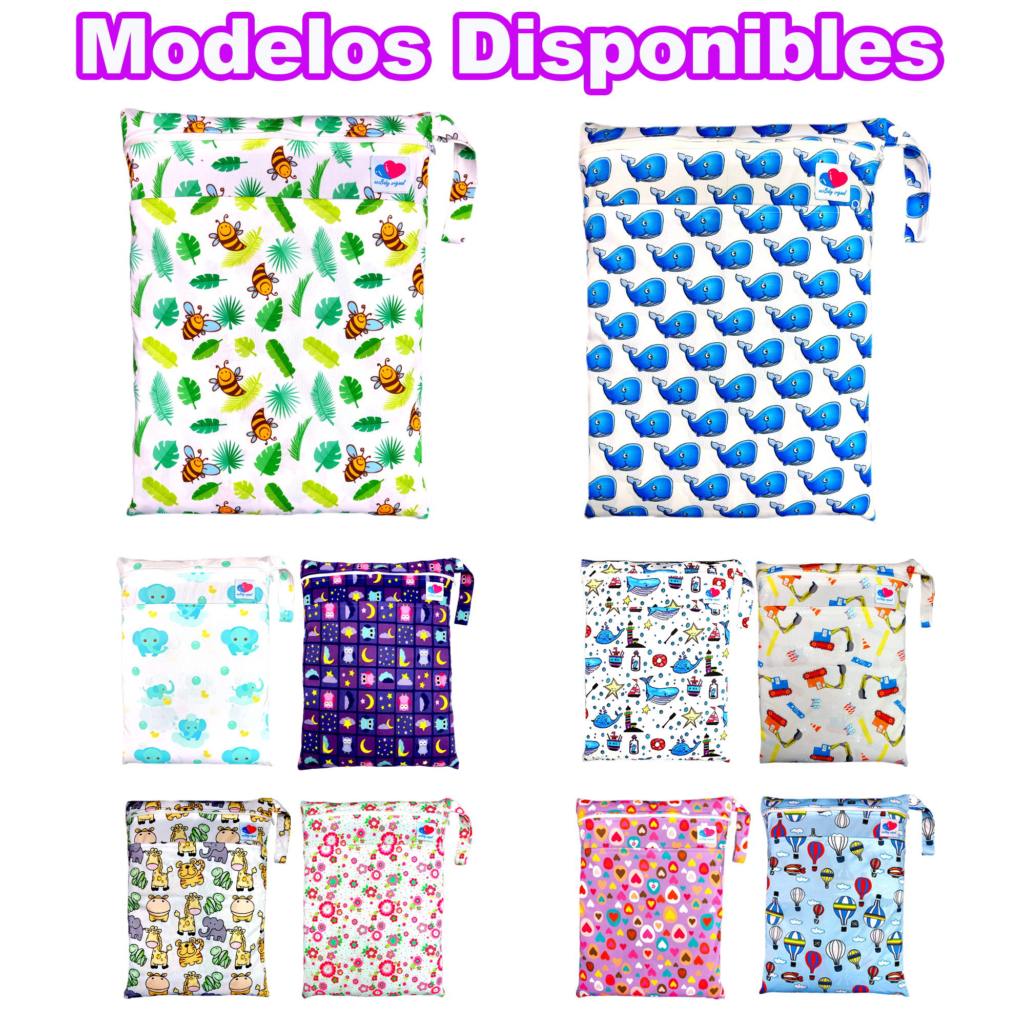 Bolsa para pañales de tela wetbag impermeable grande ecobaby original