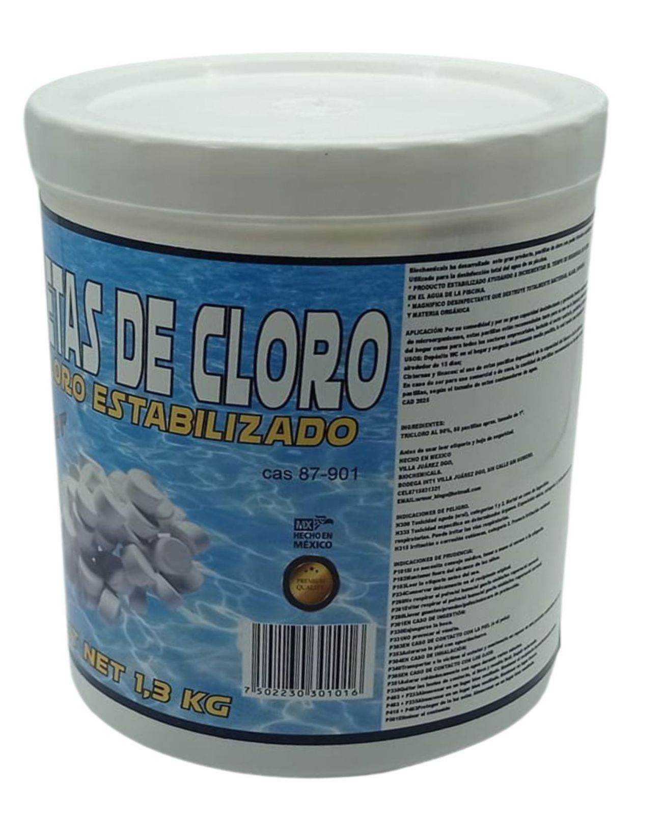 PASTILLAS DE CLORO PARA ALBERCAS, TINACOS , DEPOSITOS DE AGUA TRIPLE ACCION 1.3 KGS