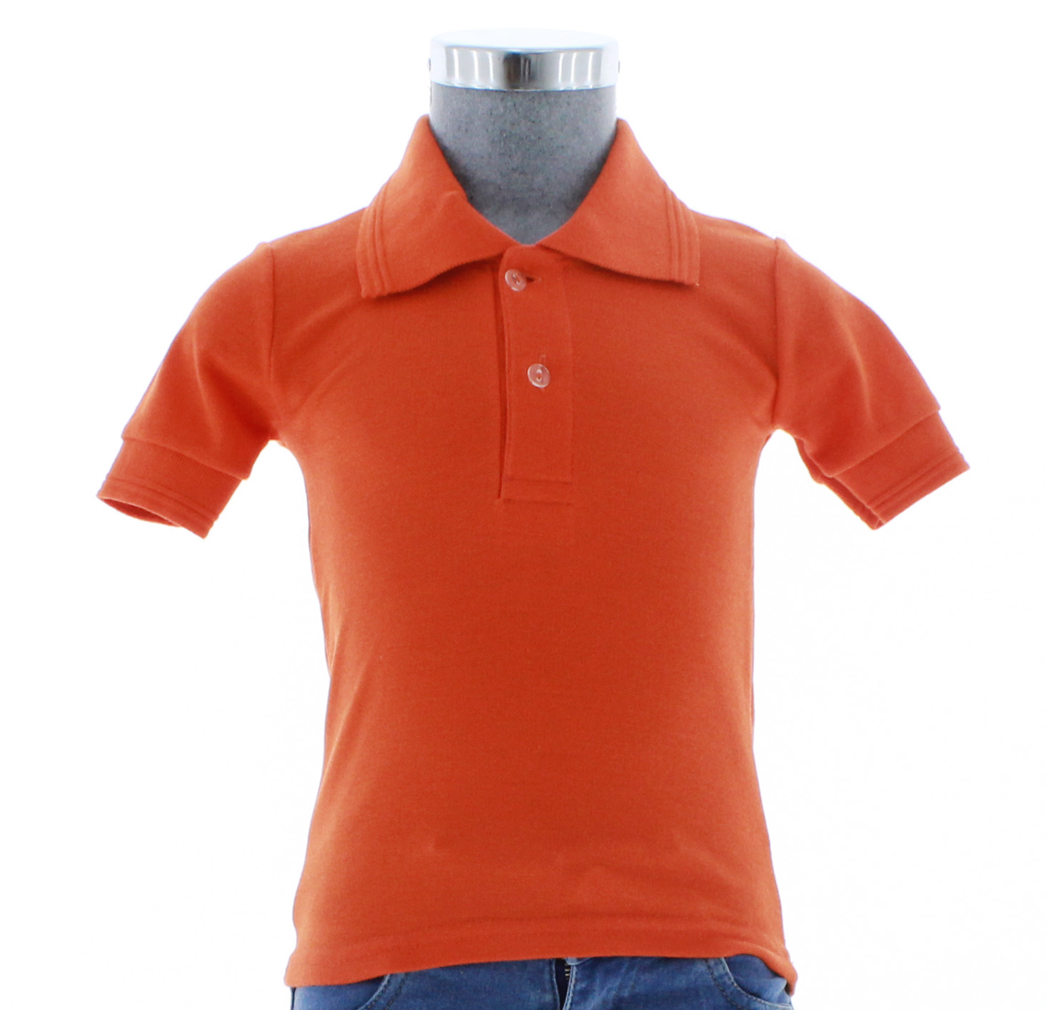 Playera Polo Para Niño De Algodon Naranja 3350 2 a 18 Años