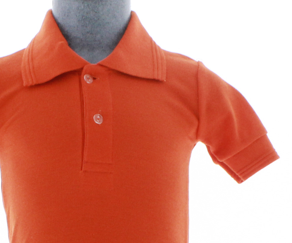 Playera Polo Para Niño De Algodon Naranja 3350 2 a 18 Años