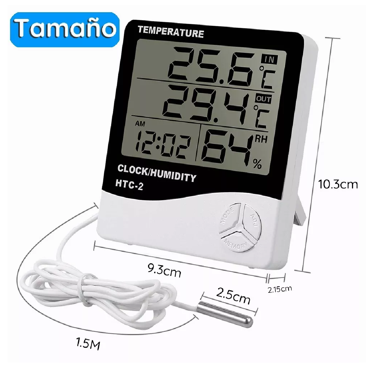 Termómetro Higrómetro Digital Interior Exterior Con Sonda