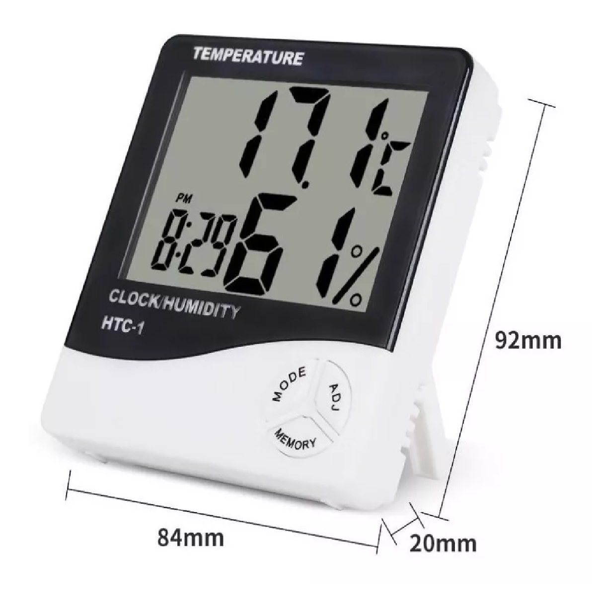 Higrometro Digital Termometro Medidor Humedad Reloj Alarma
