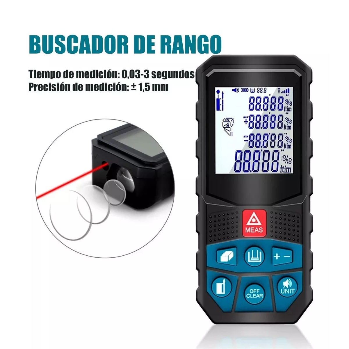 Telemetro Medidor Laser Distanciometro 100m Distancia Negro