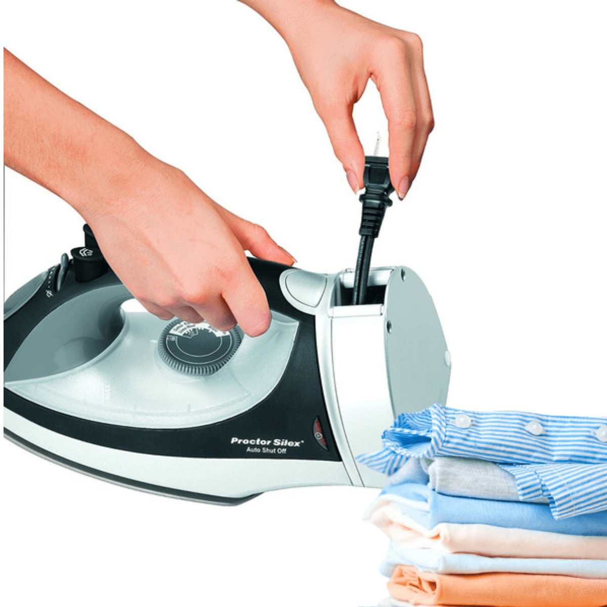 PLANCHA DE VAPOR SUELA ANTIADHERENTE NEGRO/PLATA HAMILTON BEACH