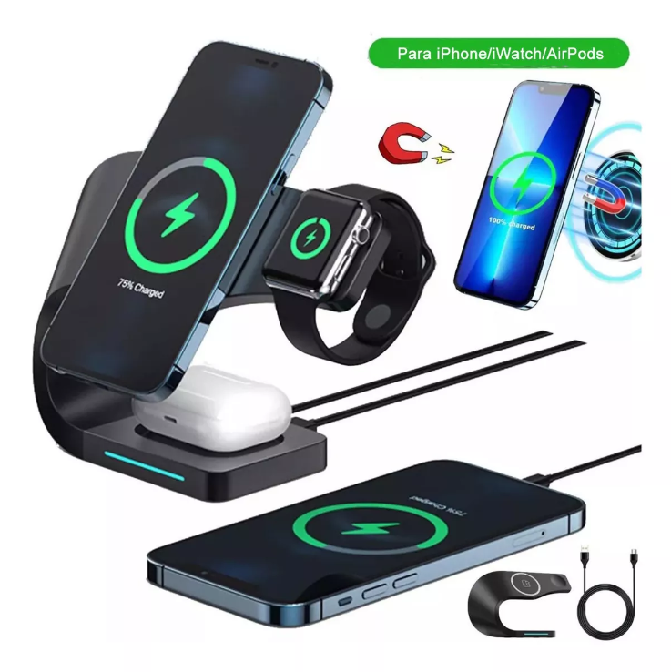 Soporte De Carga Inalámbrico Qi para 4 dispositivos - 15w Base de Carga Rápida