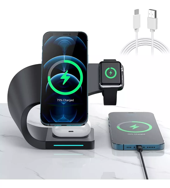 Soporte De Carga Inalámbrico Qi para 4 dispositivos - 15w Base de Carga Rápida