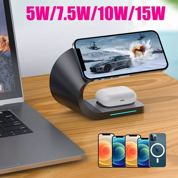 Soporte De Carga Inalámbrico Qi para 4 dispositivos - 15w Base de Carga Rápida