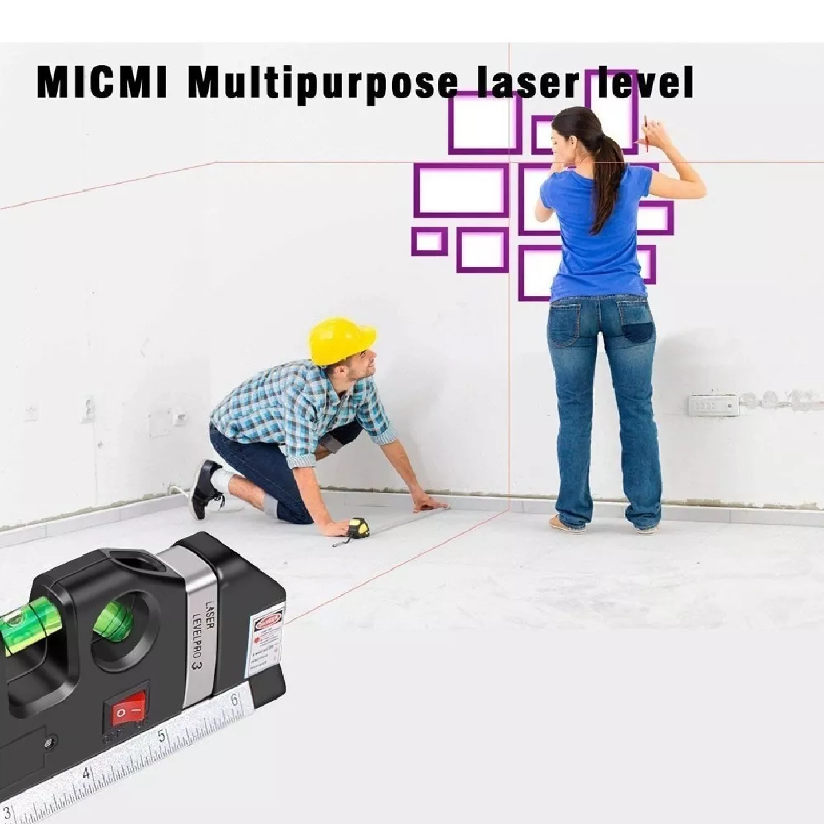 Nivel Láser Multiuso Con Burbuja Y 3 Modos Profesionales