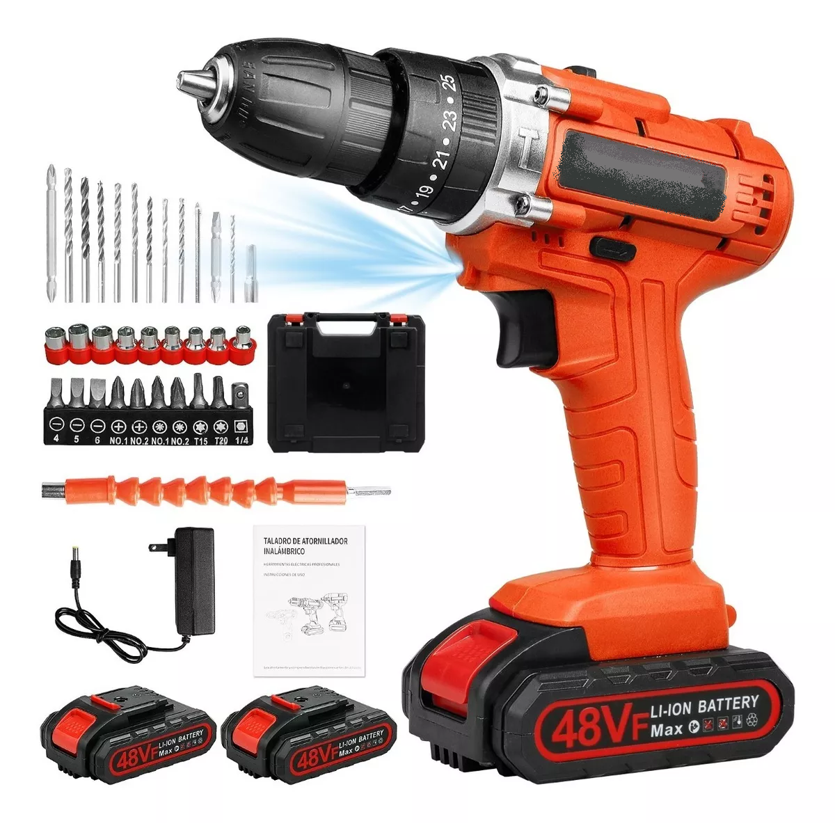 Kit Taladro De Impacto Inalámbrico Con 2 Baterías De Litio