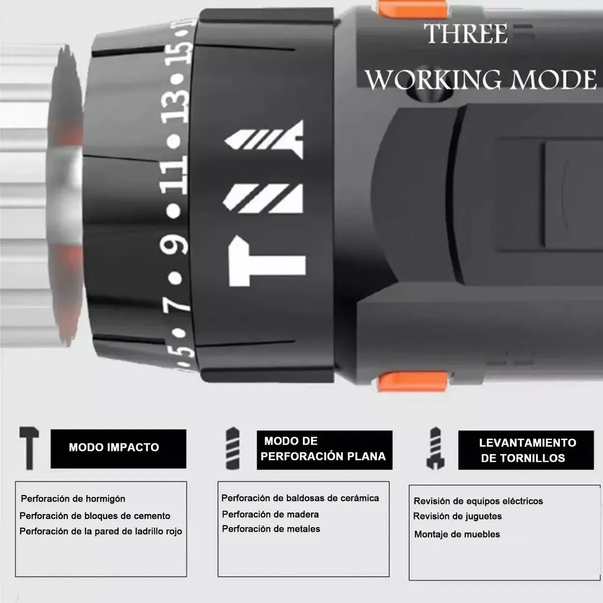 Taladro Atornillador Alto Impacto Inalámbrico Con Baterías