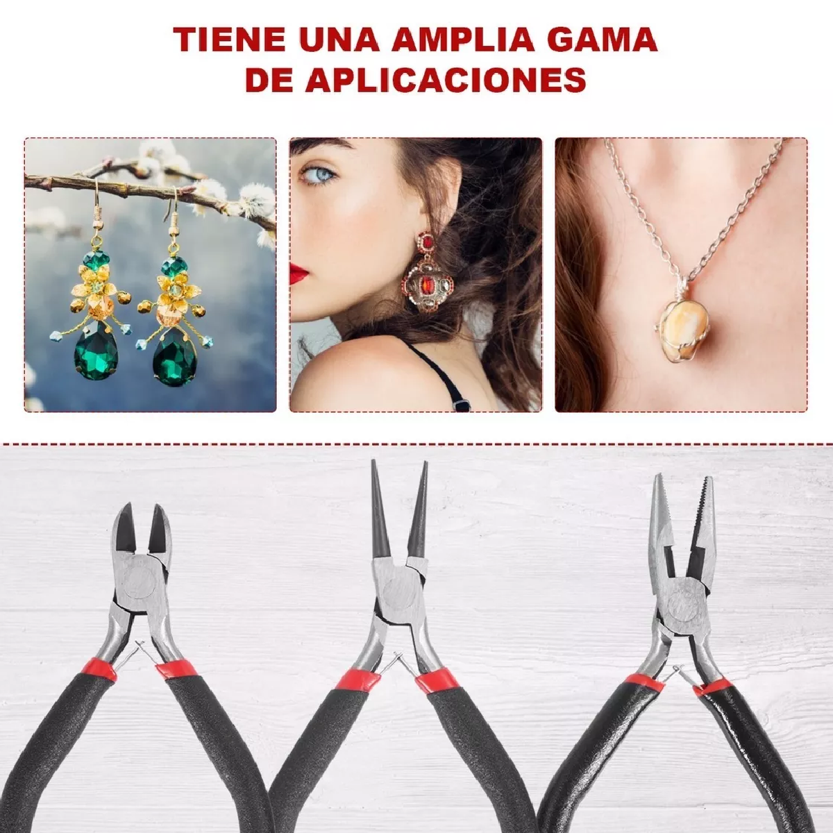 Kit De Herramientas Para Bisuteria Con Alicates Pinzas 8 Pzas