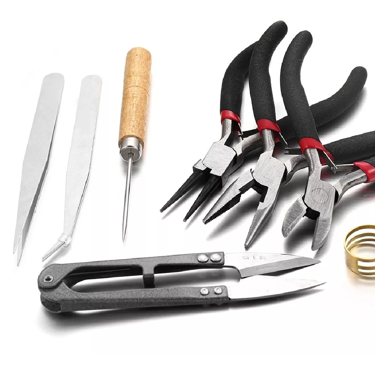 Kit De Herramientas Para Bisuteria Con Alicates Pinzas 8 Pzas