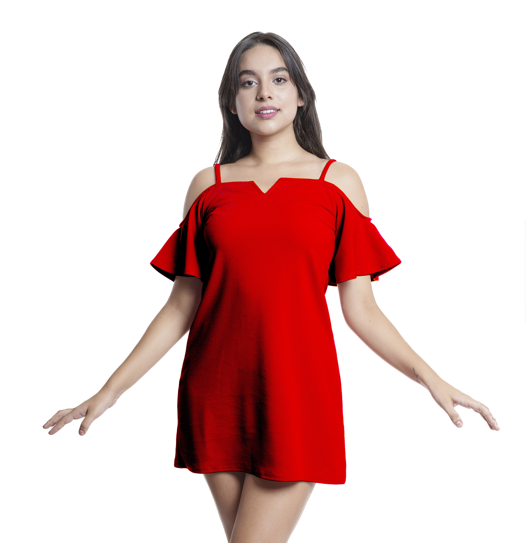 Vestido Blusón Holgado Corto Hombros Descubiertos Elegante