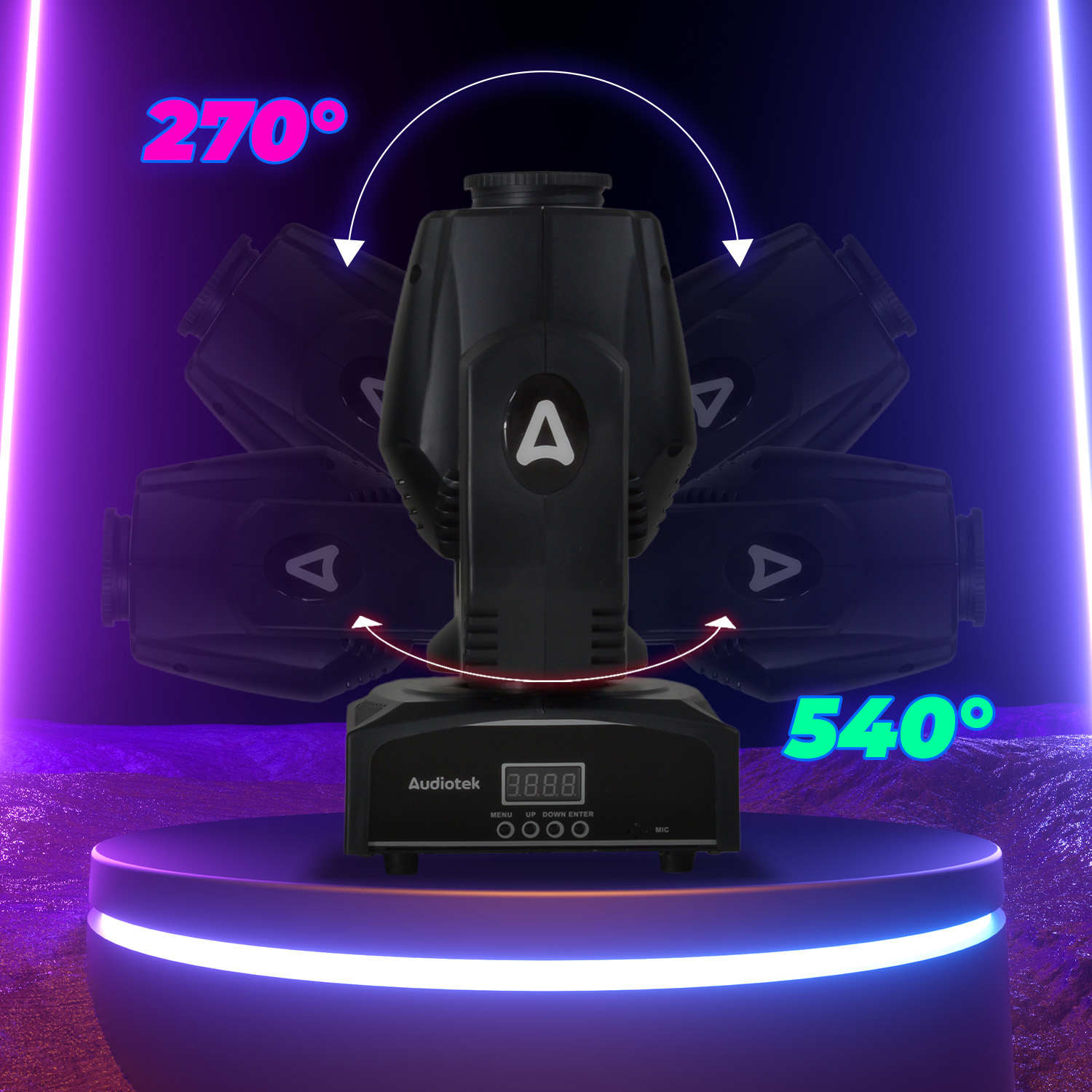 Set 2 Cabezas Movil Aro Rgb Robotica 90w Con Mochila