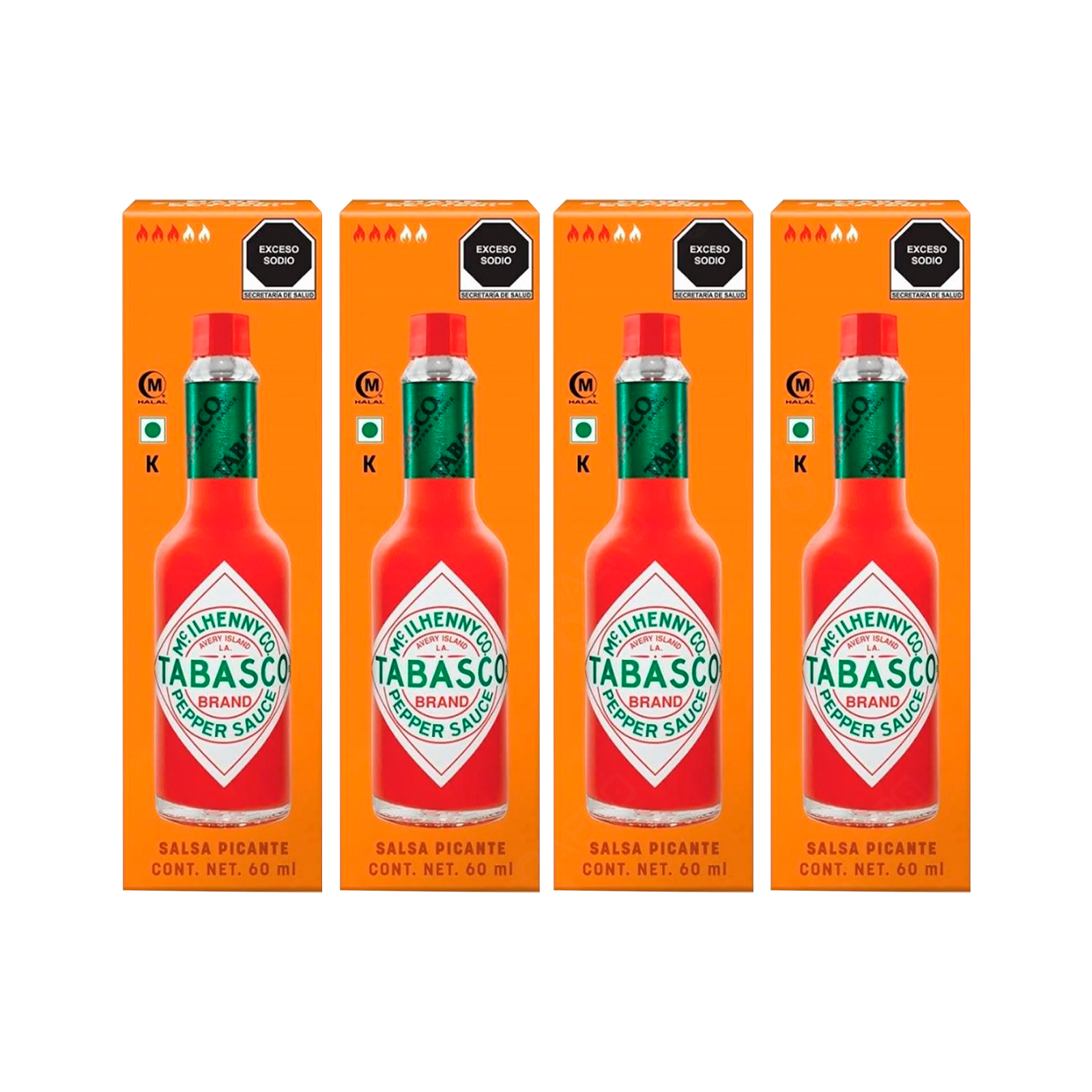 Salsa Picante Tabasco 4 Pack 240 ml (60ml c/u)