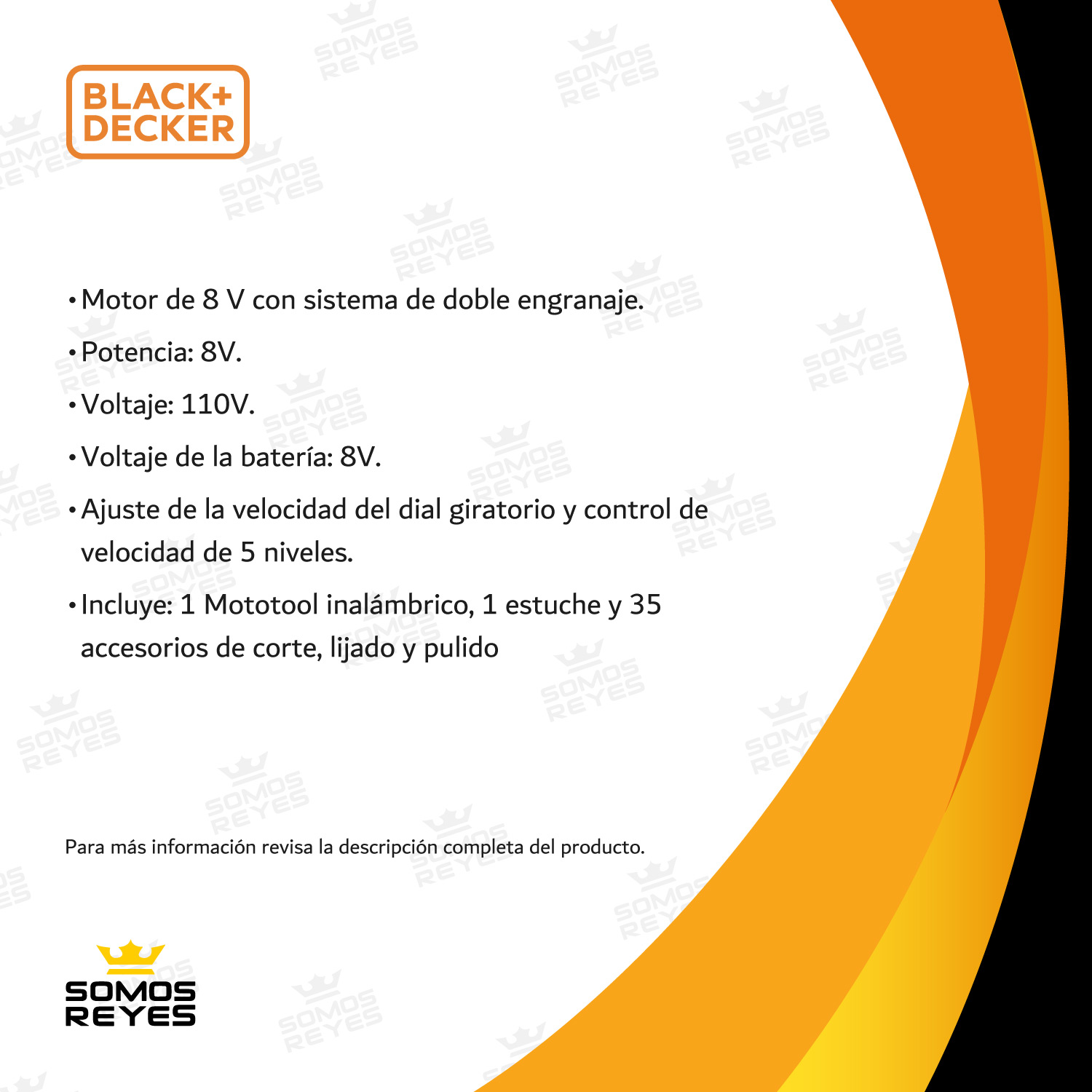 Mototool Inalambrico 5 Velocidades 35 Accesorio Black Decker 