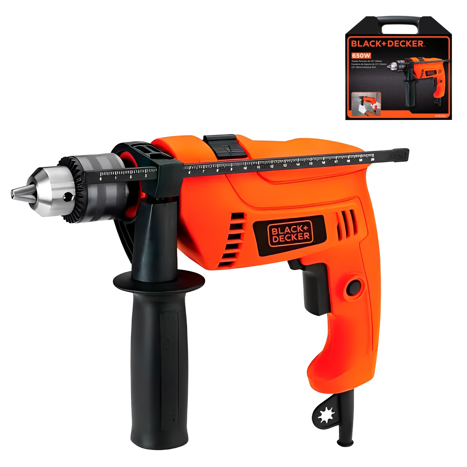 Taladro Percutor 650 W + Estuche HD650K Black And Decker 