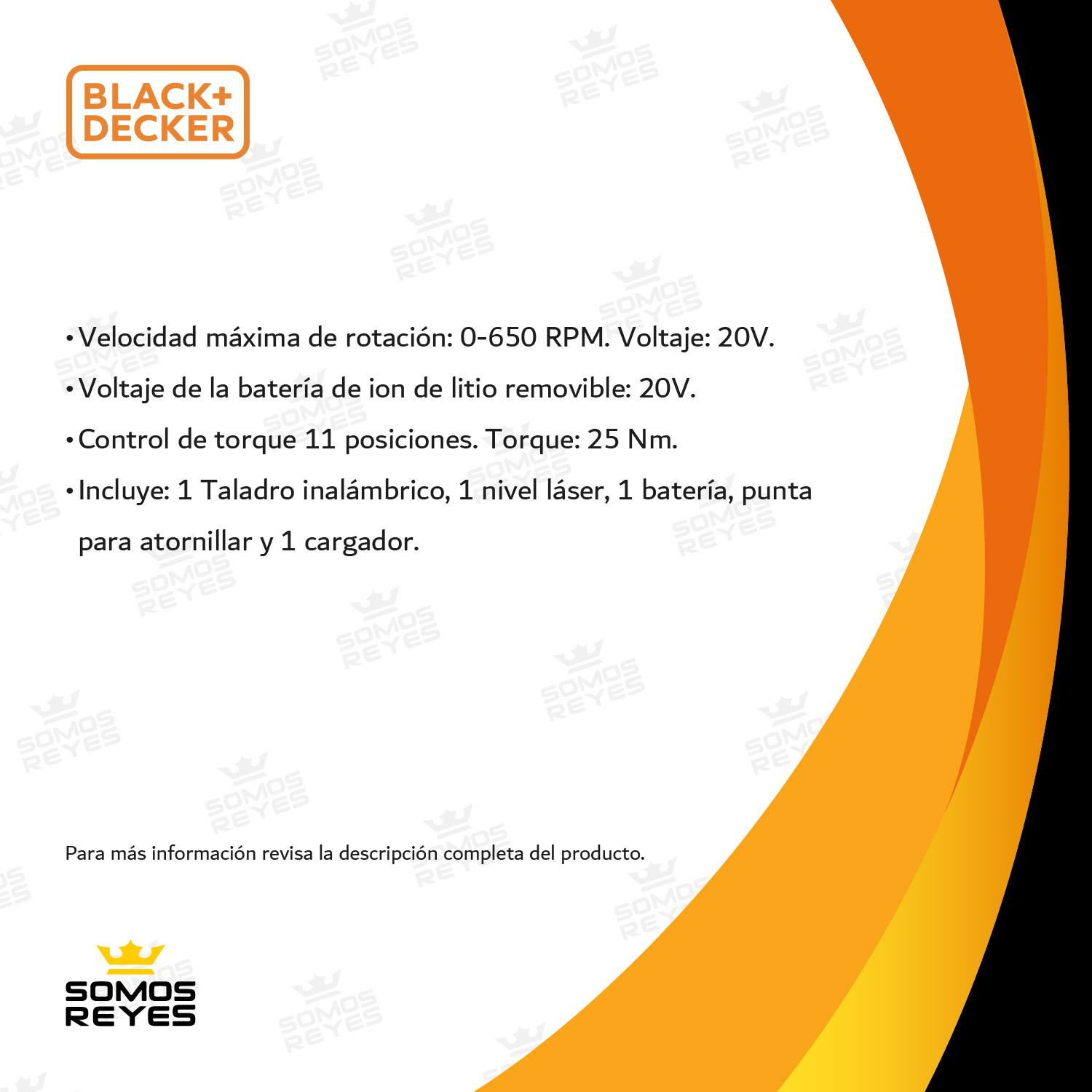 Taladro Inalámbrico + Nivel Laser 360 Grado Black And Decker