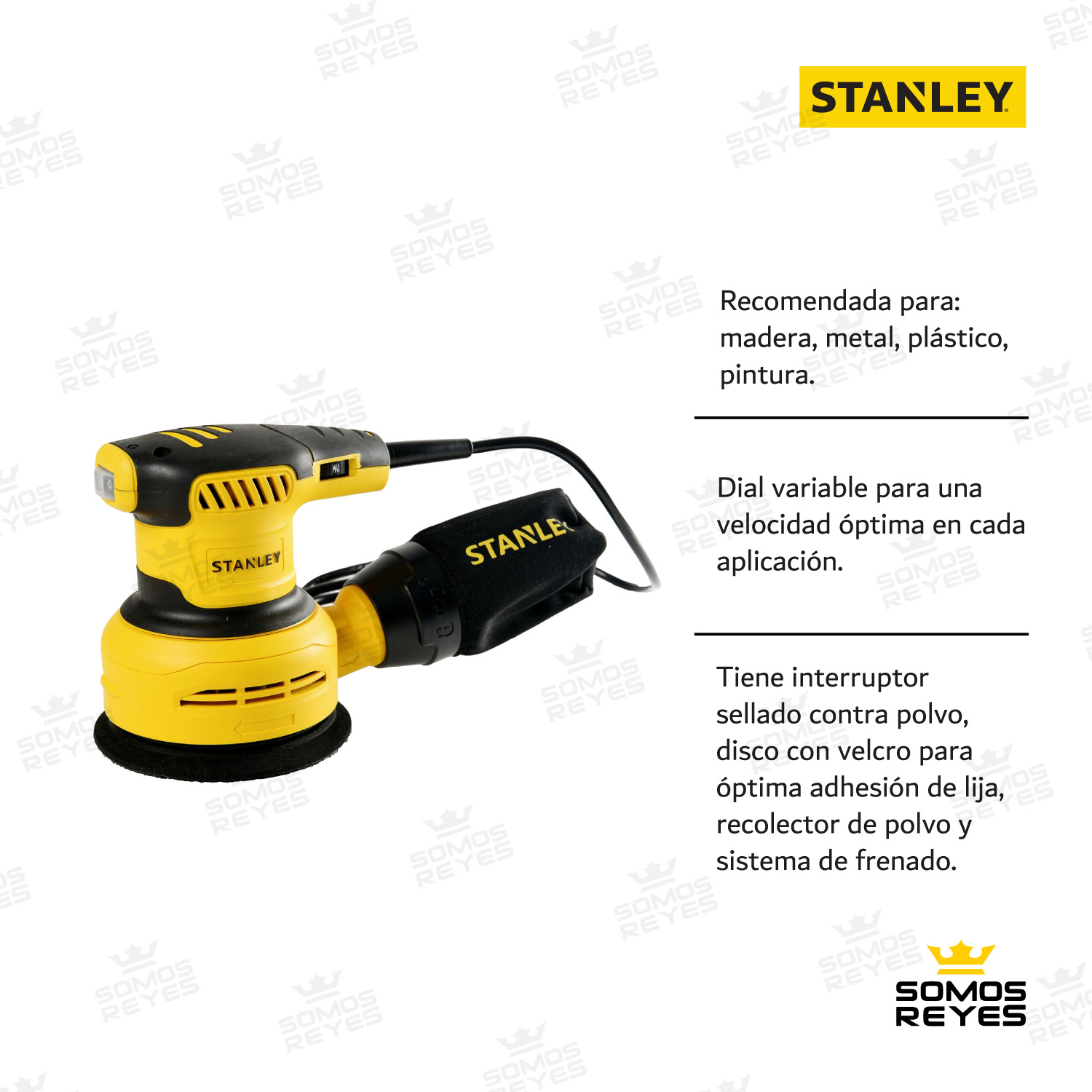 Lijadora Roto Orbital Electrica 5" 300w SS30-B3 Stanley 
