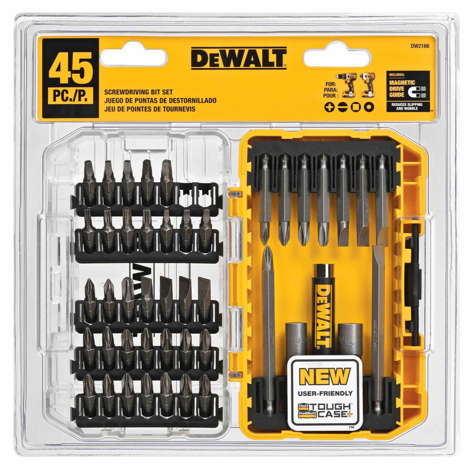 Juego 45 Puntas Para Destornillador Accesorios DW2166 Dewalt