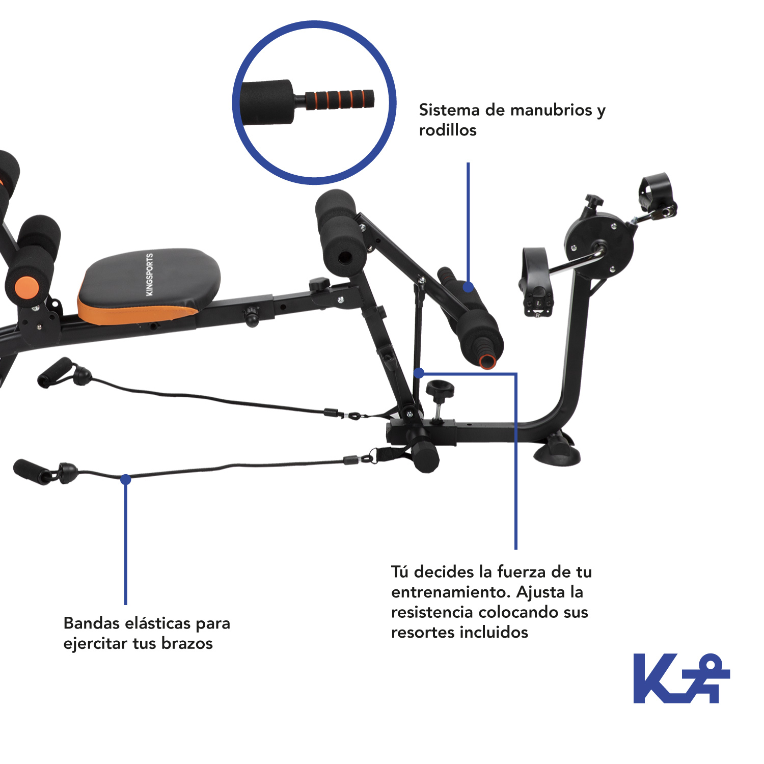 Aparato Abdomen Multiposiciones 7en1 Bicicleta Entrenamiento 