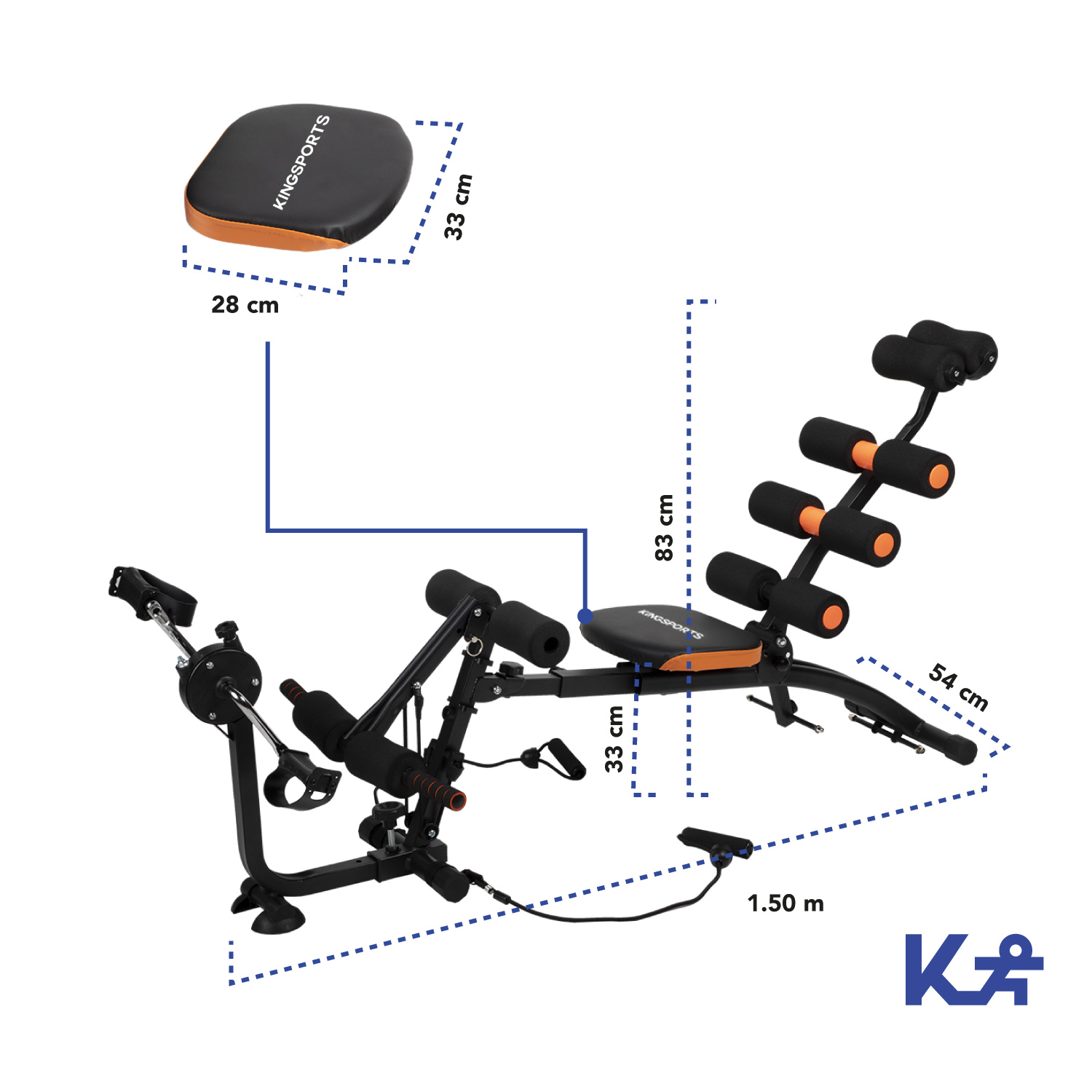 Aparato Abdomen Multiposiciones 7en1 Bicicleta Entrenamiento 