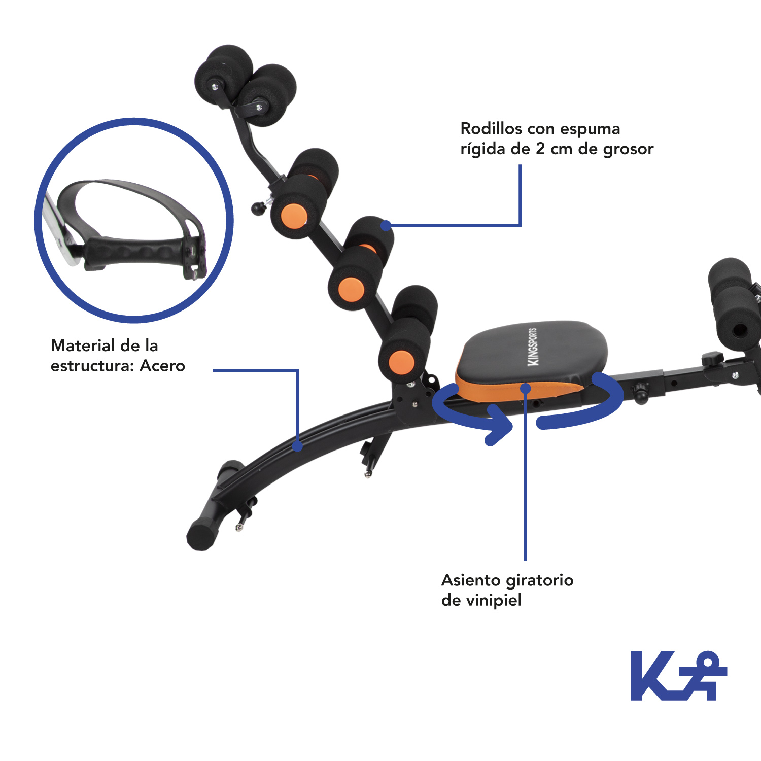 Aparato Abdomen Multiposiciones 7en1 Bicicleta Entrenamiento 