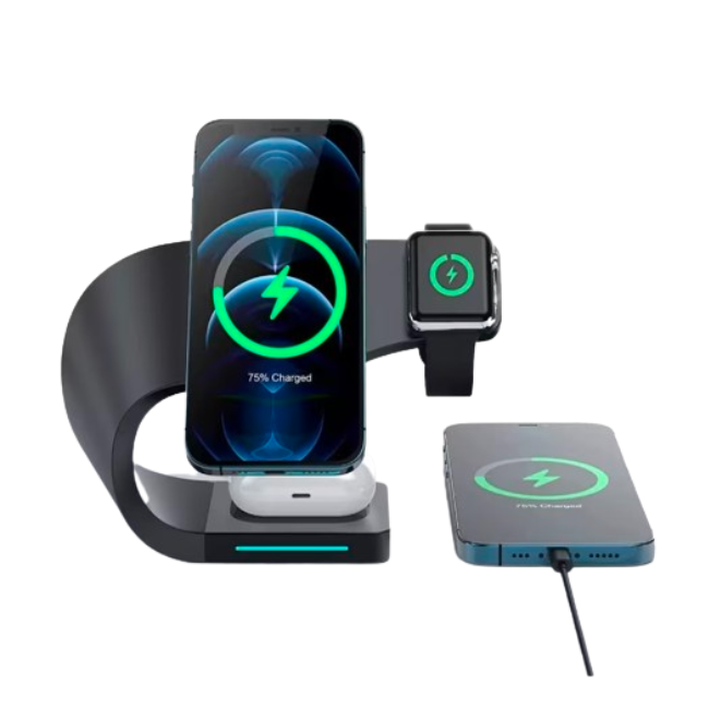 Soporte De Carga Inalámbrico Qi para 4 dispositivos - 15w Base de Carga Rápida