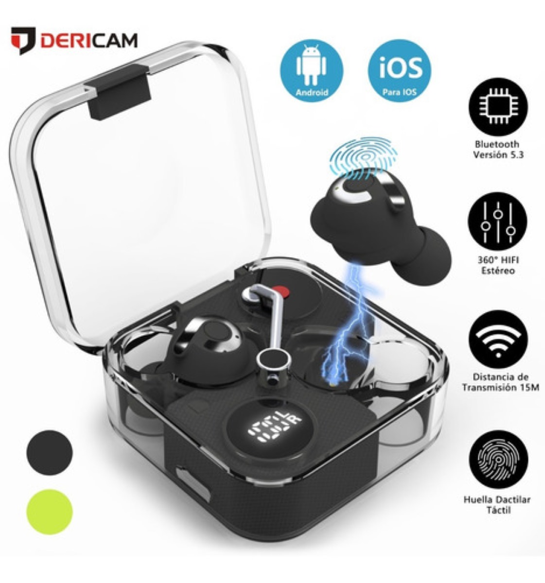 Audífonos In-ear Gamer Inalámbricos Bluetooth Para iPhone Negros