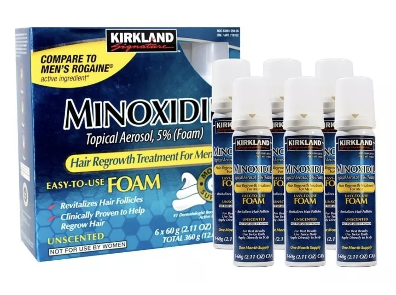 Minoxidil Kirkland 5% Espuma - Foam 6 Meses 
