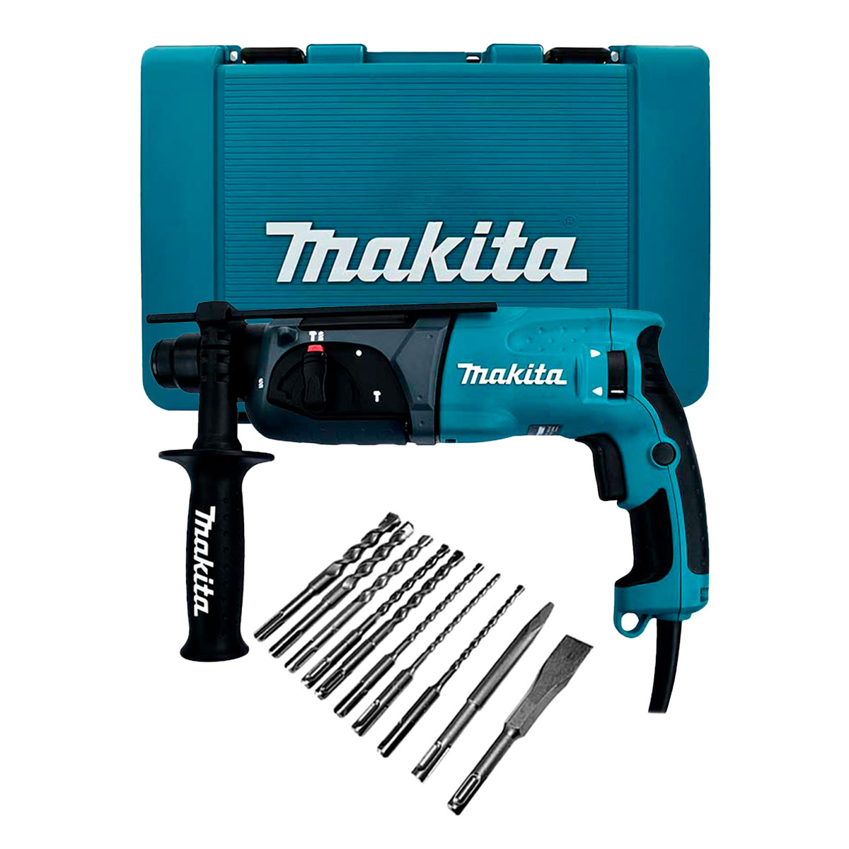 Rotomartillo Makita Hr2470 Sds Plus Con Estuche Rigido + Brocas Makita D45820