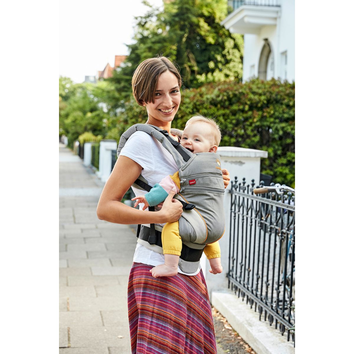 Manduca XT Gray Orange Mochila Cangurera Ergonómica portabebés Evolutiva