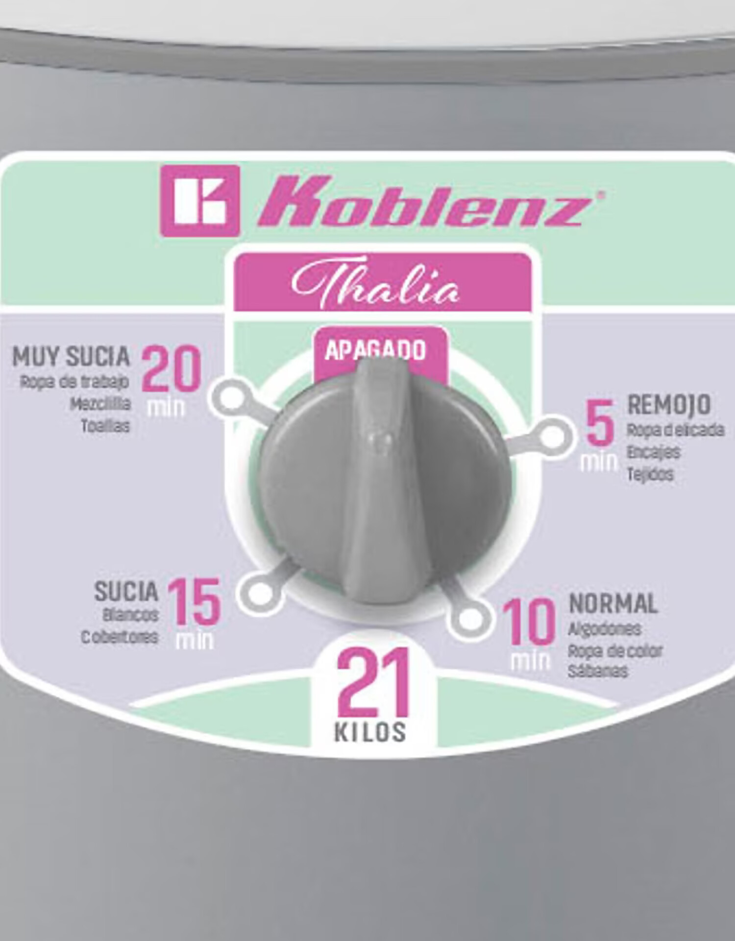 Lavadora Redonda Koblenz LRKF-21P 21Kg Gris