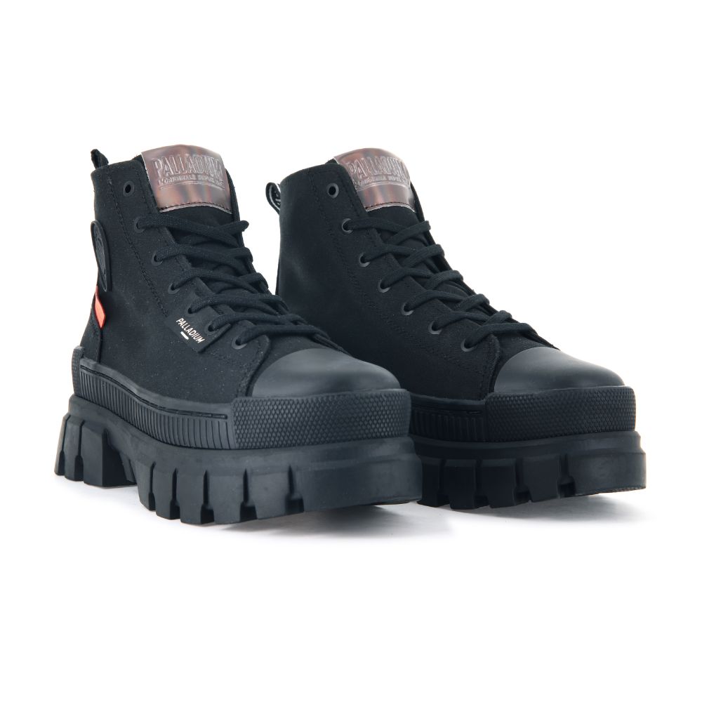 Botas Negras con Plataforma Palladium Revolt Hi para Mujer