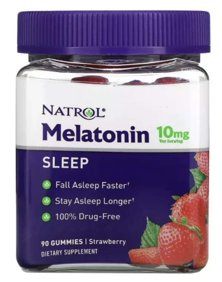 Natrol, Melatonina, Fresa, 10 Mg, 90 Gomitas, Melatonina Es Una Ayuda Para Dormir Nocturna Que Ayuda Con El Insomnio Ocasional. Para Amanecer Fresco Sin Cansancio Y Rendir En Tu Dia.