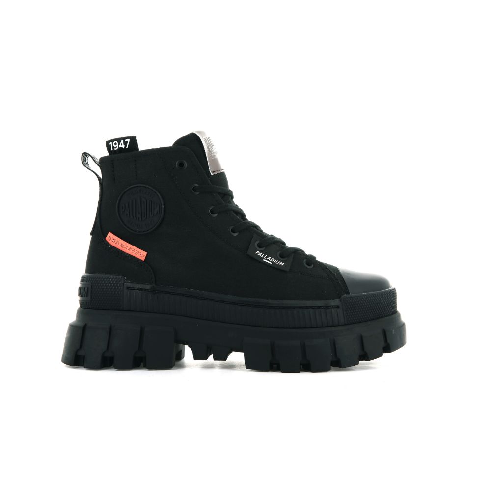 Botas Negras con Plataforma Palladium Revolt Hi para Mujer