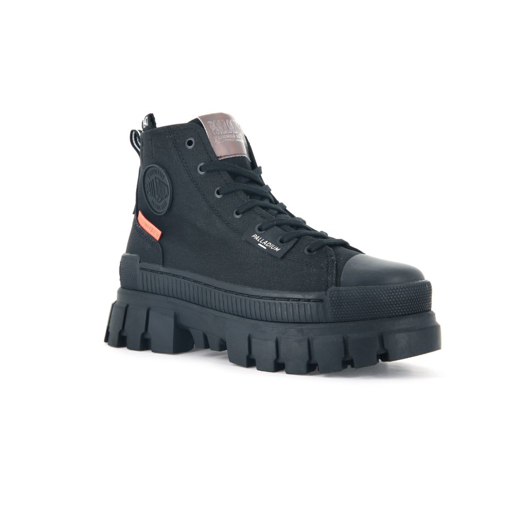 Botas Negras con Plataforma Palladium Revolt Hi para Mujer