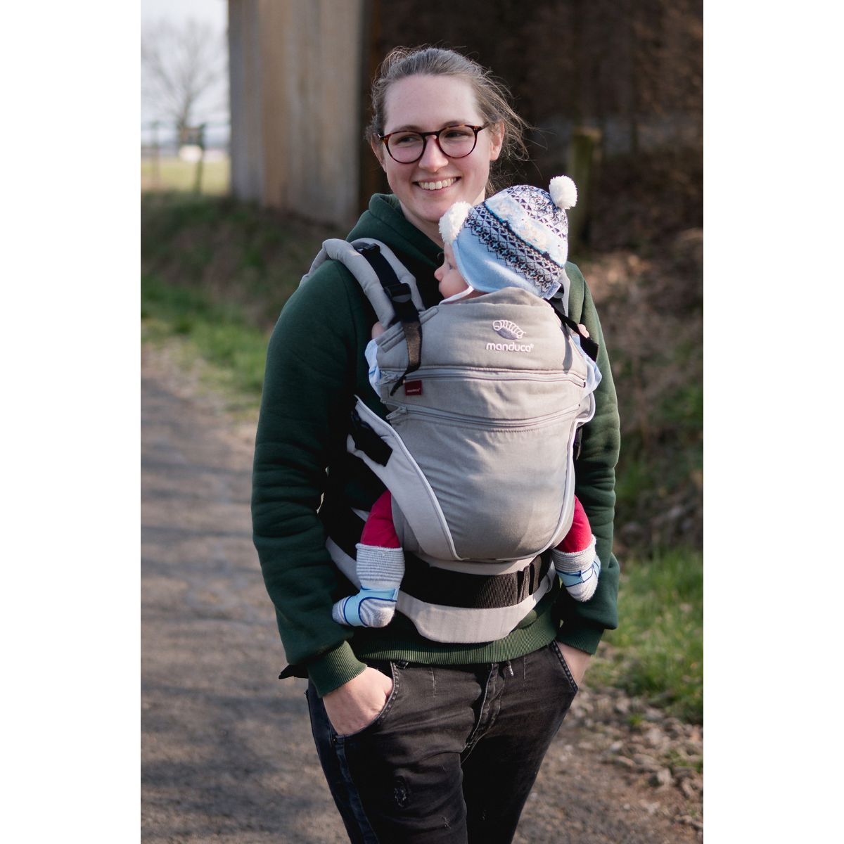 Manduca XT Gray White Mochila Cangurera Ergonómica portabebés Evolutiva