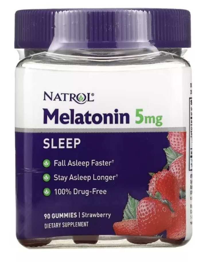 Natrol, Gomitas, Melatonina, Fresa, 5 Mg, 90 Unidades , Te Ayuda A Dormir Más Rápido, Quédate Dormido Más Tiempo Para Regula Los Ciclos De Día Y Noche O Los Ciclos De Sueño.
