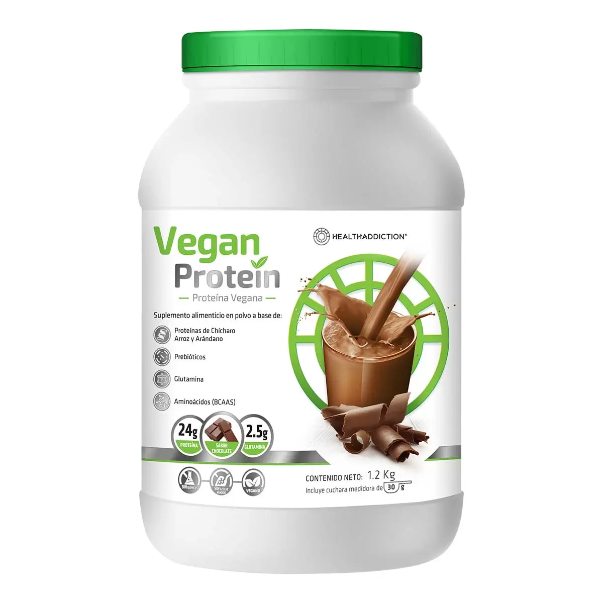 Suplemento Proteína Vegana Sabor Chocolate 1.2 Kg 