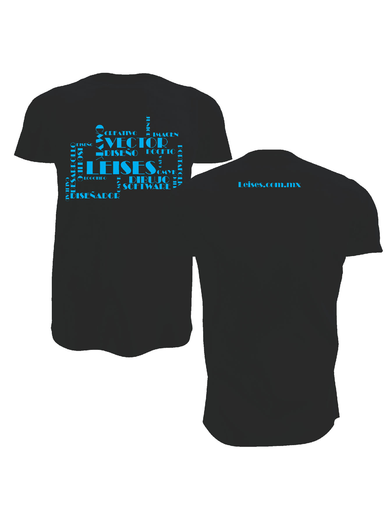 Playera negra cuello redondo Leises