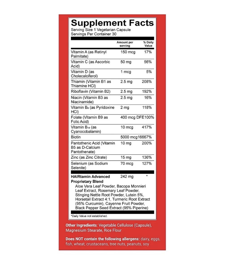 Hairtamin Advanced Formula 30 Caps