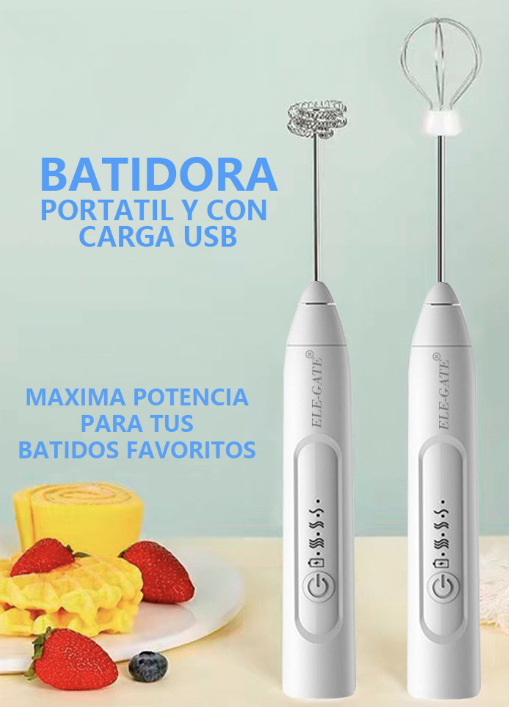 Batidor Electrico Portatil Recargable