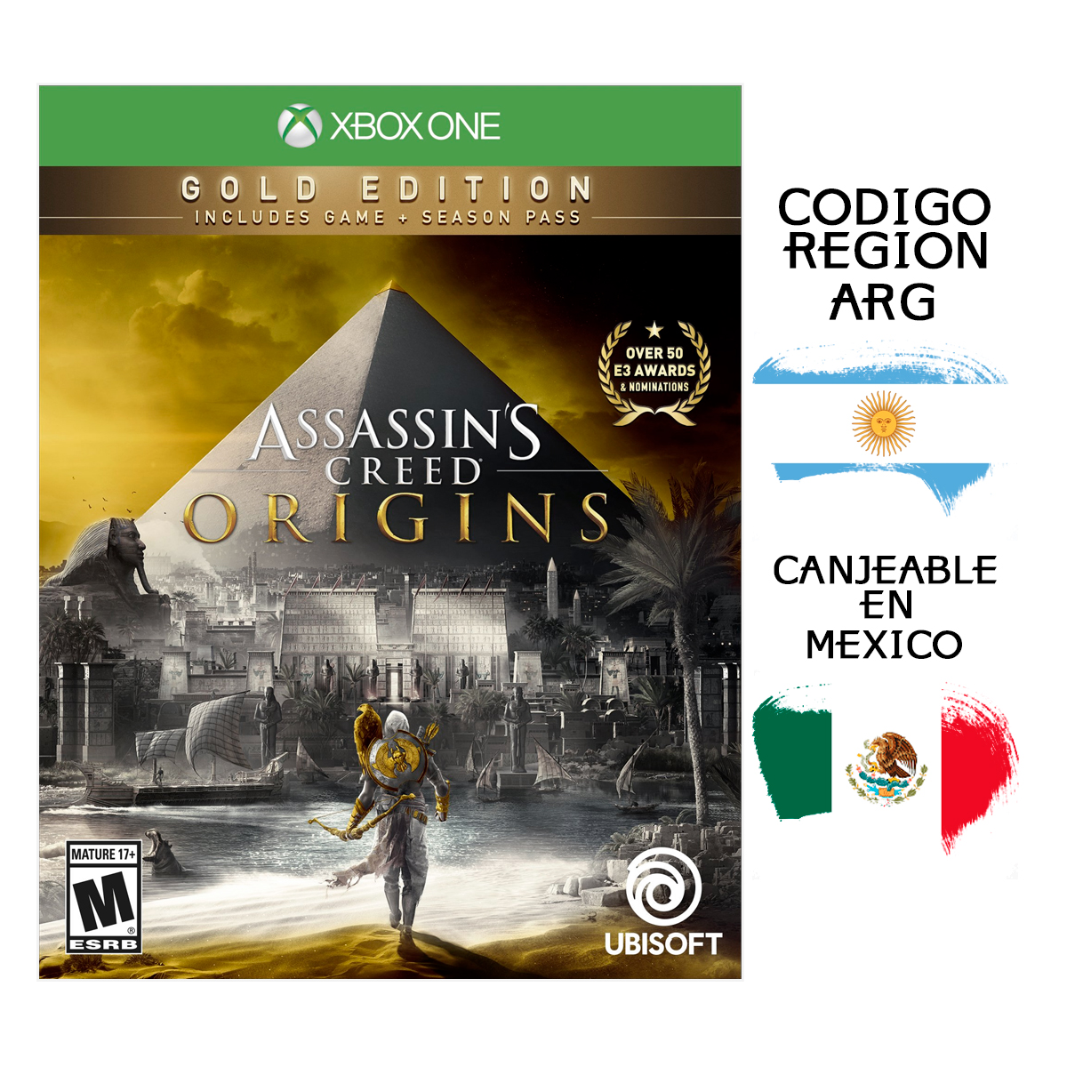 Assassin's Creed Origins - GOLD EDITION Codigo Digital Region (ARG) Canjeable Mexico