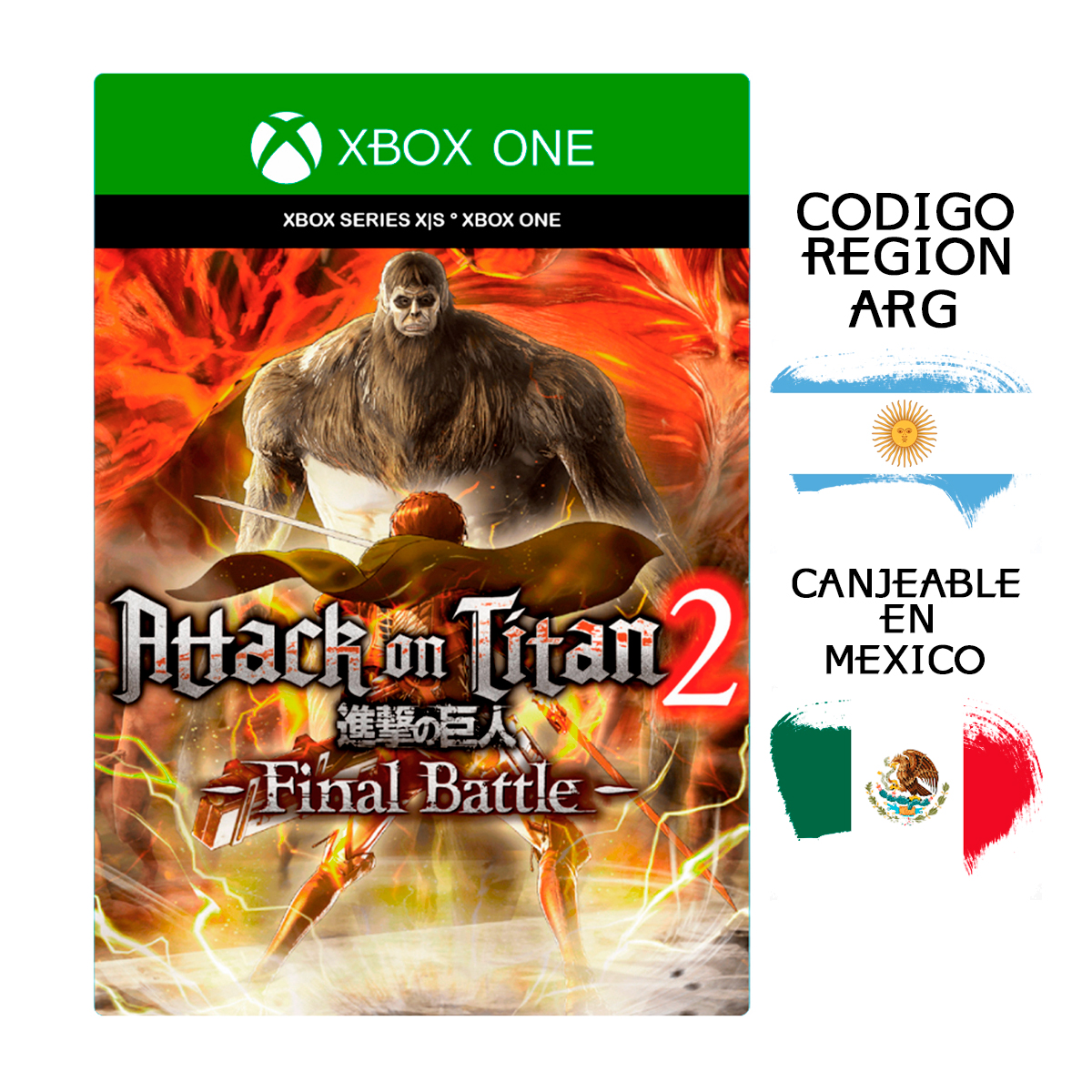 Attack on Titan 2 Deluxe Edition Codigo Digital Region (ARG) Canjeable en Mexico