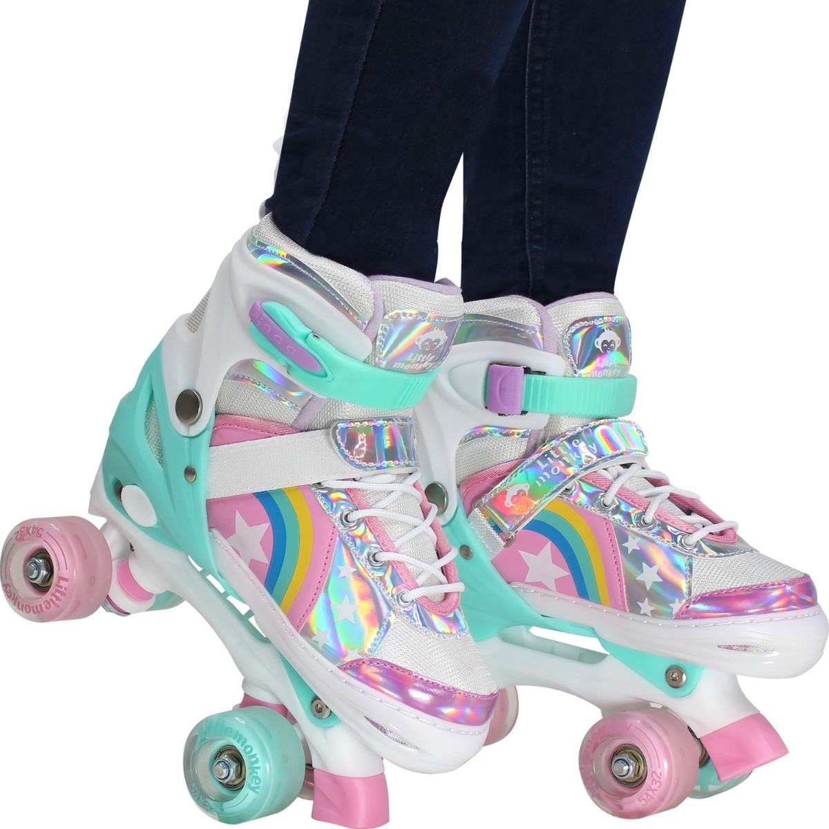 Patines 4 Ruedas Talla Ajustable Niño Niña Luz Led + Regalo